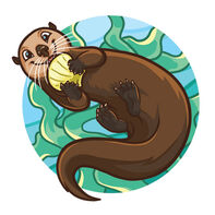 Cartoon Otter temporary tattoo [30-Ott-00001]